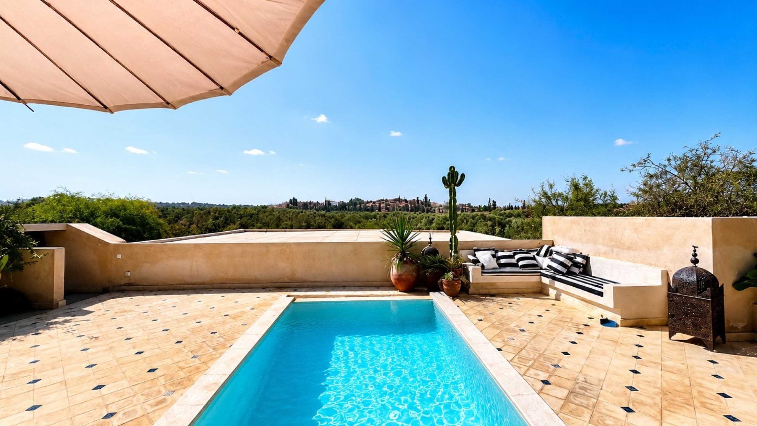 villa avec 2 chambres et 2 salles de bain