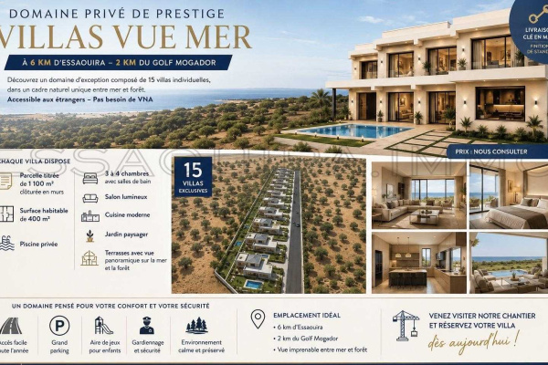 Domaine privé de prestige, Villas vue mer à quelques mins d’Essaouira