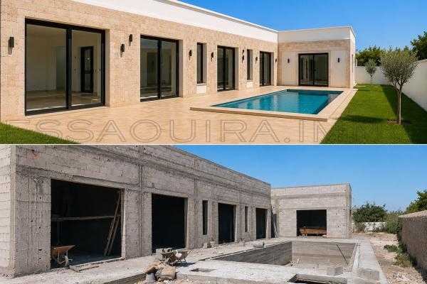 Villa en cours de finition – Zone urbaine de Ghazoua