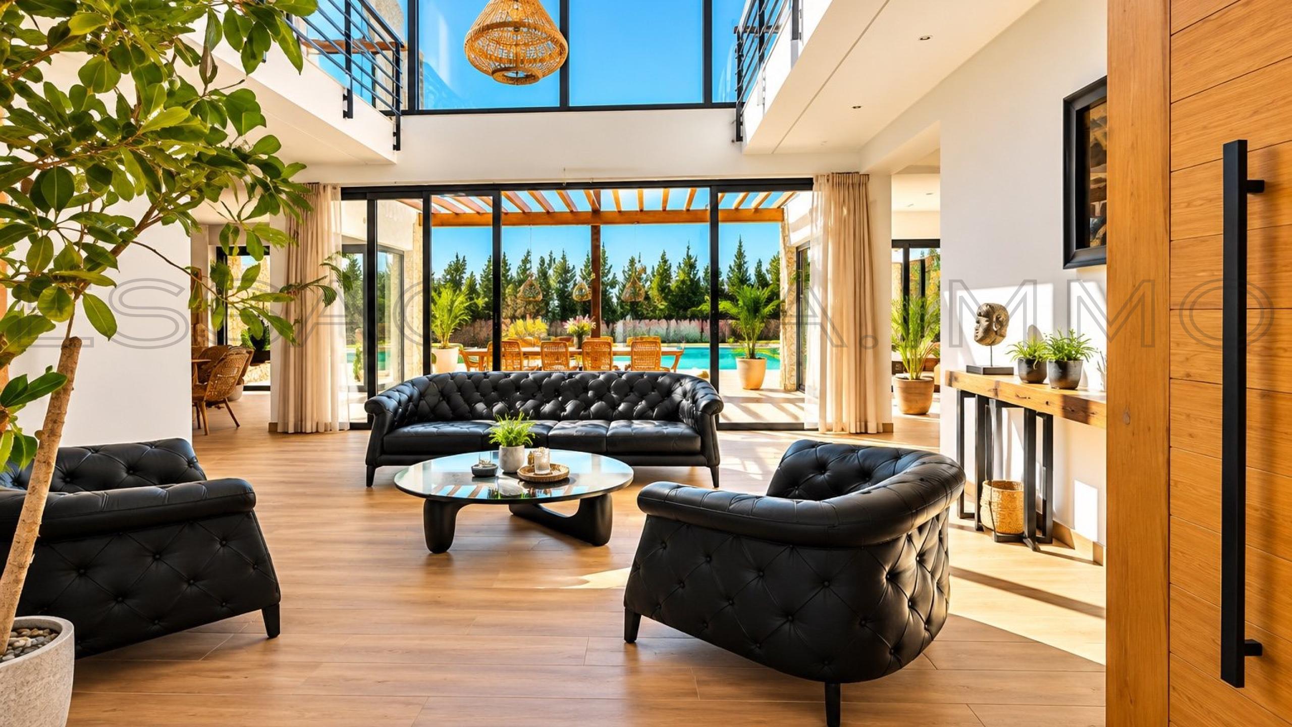 villa avec haut plafond