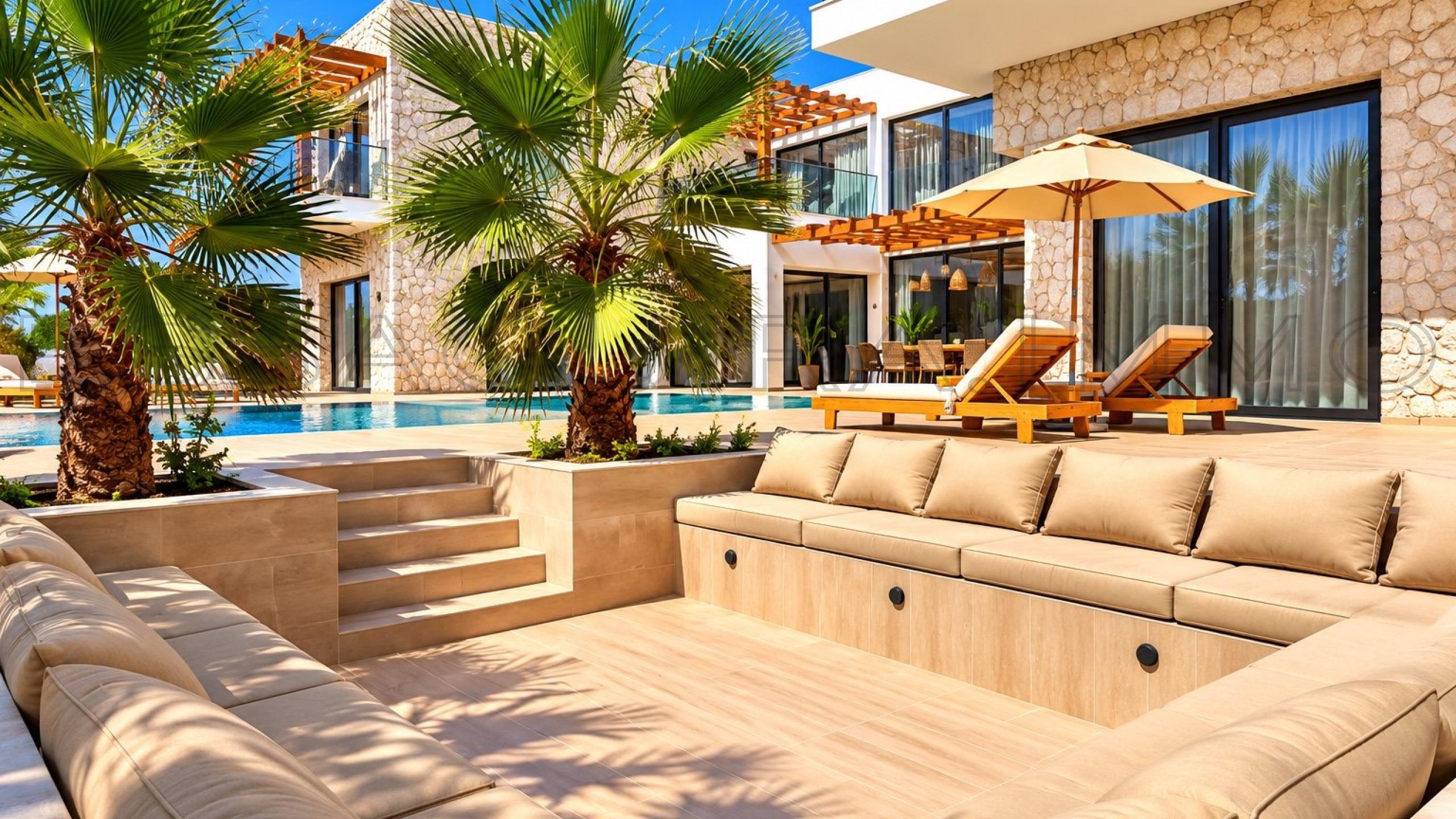 villa avec 5 chambres et 5 salles de bain